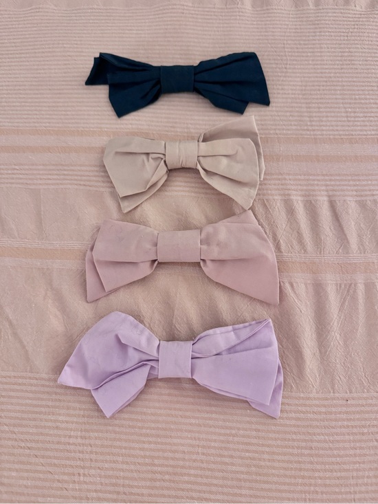 Hand Made Accessories - Hand Made Ribbon Hair Clips - Dark Green, Beige, Pink, Lavender